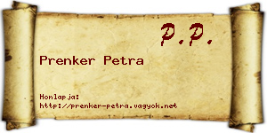 Prenker Petra névjegykártya